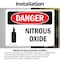 Signmission Nitrous Oxide Danger Sign, Vinyl Decal, 10in W x 7in L, 2PK OS-2PACK-DS-D-710-L-1937 - alternate 3
